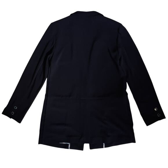 Anthropologie Cartonnier Women’s Sz M Black Crepe Blazer Single Button Beatrice - Picture 8 of 12